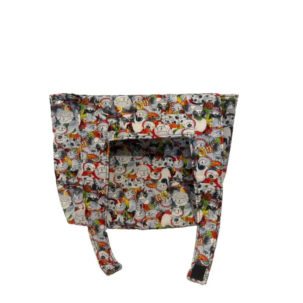 Cartoon Cat Pattern Vehicle Headrest Storage Tote Bag Reusable Travel